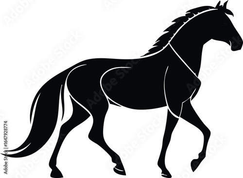 Majestic Black Horse Silhouette A Powerful and Elegant Animal Symbolizing Strength Beauty and Freedom in a Timeless Artistic Rendition