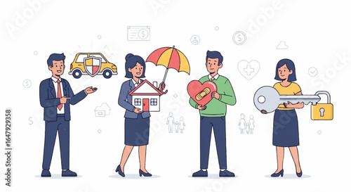 Diverse individuals representing the essence of protection, security, and essential needs in life. 
