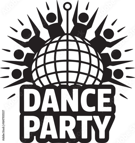 Dance Sphere Extravaganza A Disco Ball with Dancing Figures for a Lively Dance Gathering