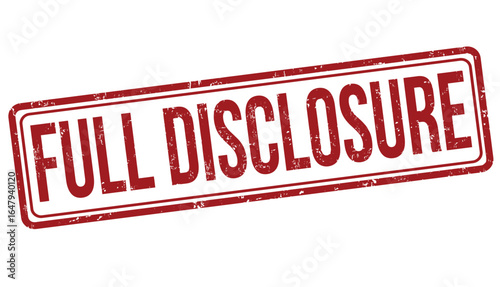 Full disclosure grunge rubber stamp