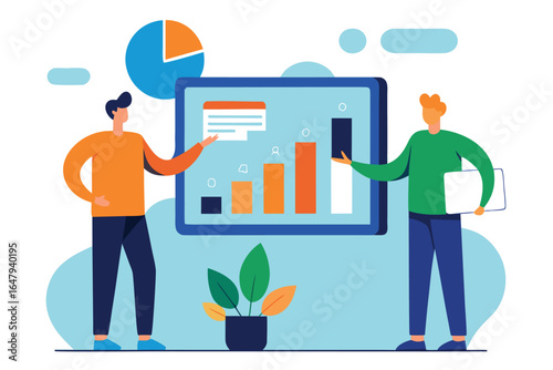 Business meeting with charts and graphs on screen presentation, business, meeting, presentation, discussion, collaboration, teamwork, strategy, planning, analysis, data, charts, graphs, statistics, pi