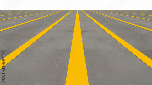 Wallpaper Mural Abstract perspective of modern parking lot with yellow stripes Torontodigital.ca
