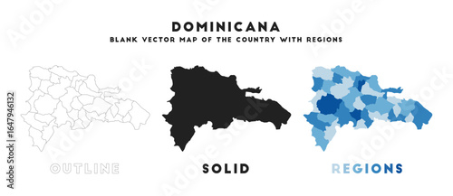 Dominicana map. Borders of Dominicana for your infographic. Vector country shape. Vector illustration.