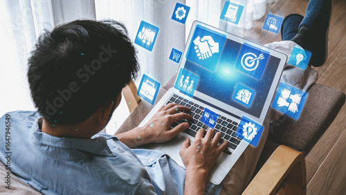 Tableau sur toile B2B strategy and technology transforming business-to-business operations, optimizing communication, and enhancing market efficiency with digital B2B tools and innovation