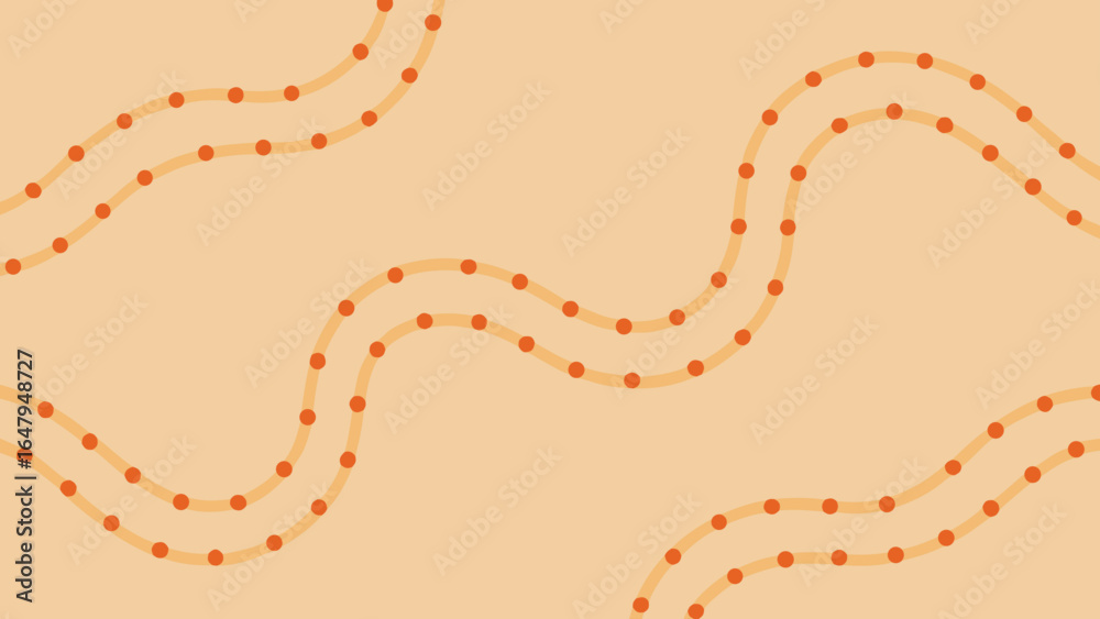 Obraz premium Flowing dotted paths tone on tone cream seamless