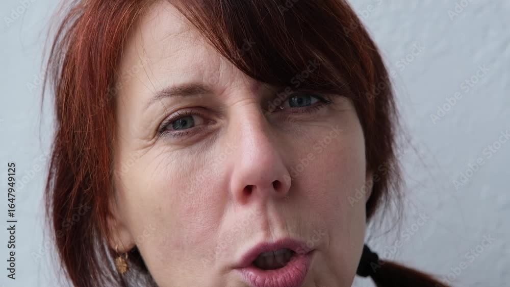 face of angry woman dissatisfied with life and everything that happens. man is grimacing face of angry woman dissatisfied with life and everything that happens. man is grimacing