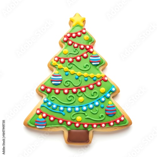 Wallpaper Mural A beautifully decorated Christmas tree sugar cookie with festive icing and ornaments. Torontodigital.ca