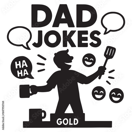 Humorous Dad Joke T-Shirt Silhouette Artwork