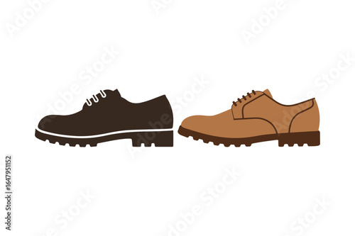 Classic oxford and brogue shoes side by side
