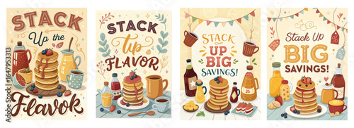Delicious breakfast scene featuring pancakes with berries and syrup, perfect for a cozy morning vibe.
