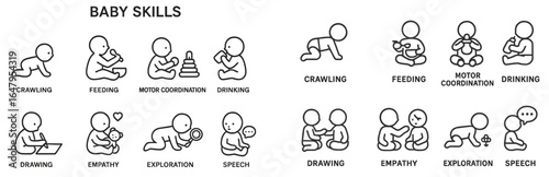 Infants developing essential skills through various early activities in a playful environment