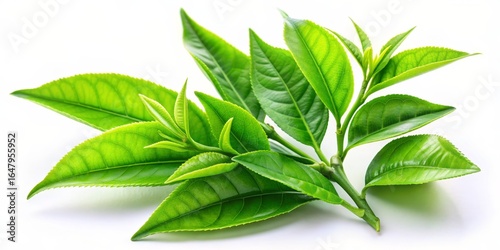 Fresh Green Tea Leaves Isol...