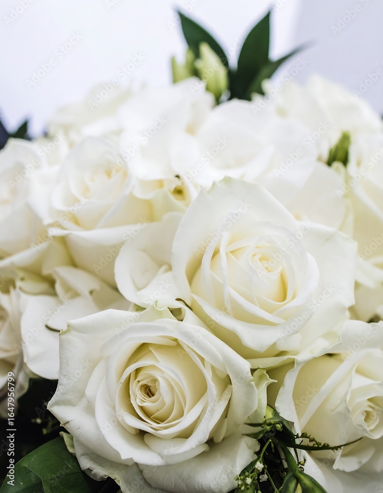 Fototapeta premium Close-up of a bouquet of white roses