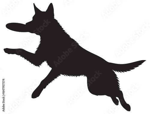 FRISBEE DOG SILHOUETTE