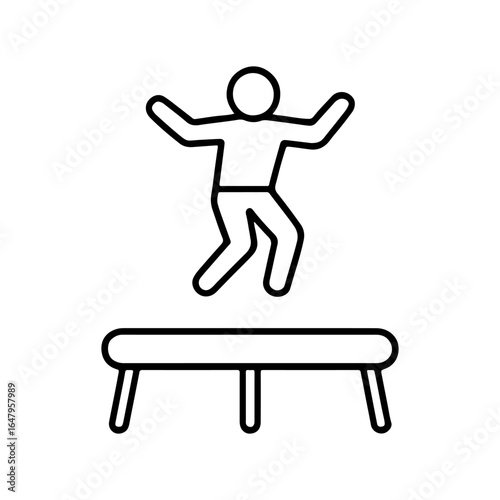 Line icon man on trampoline vector on white background
Vector line icon on white background