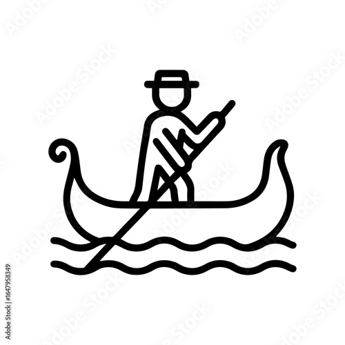 Line icon gondola ride vector on white background
Vector line icon on white background