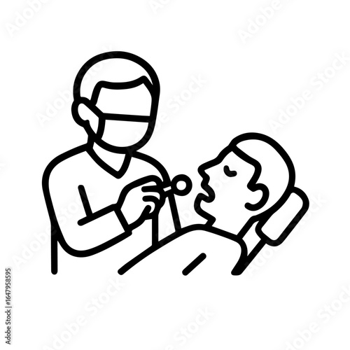 Wallpaper Mural Line icon patient at the dentist vector on white background
Vector line icon on white background Torontodigital.ca
