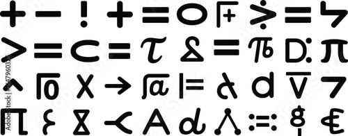 Collection of Black Mathematical Symbols and Greek Letters  math symbols mathematics