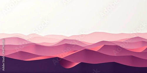 Serene paper cut hills, layered landscape, gentle ridges, soft shadows, artistic texture,  light,  ethereal
