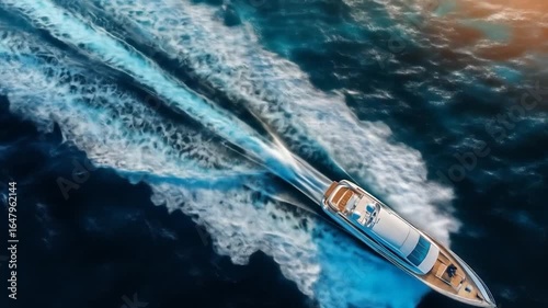 Wallpaper Mural Luxury Yacht Sailing Ocean Aerial. Torontodigital.ca