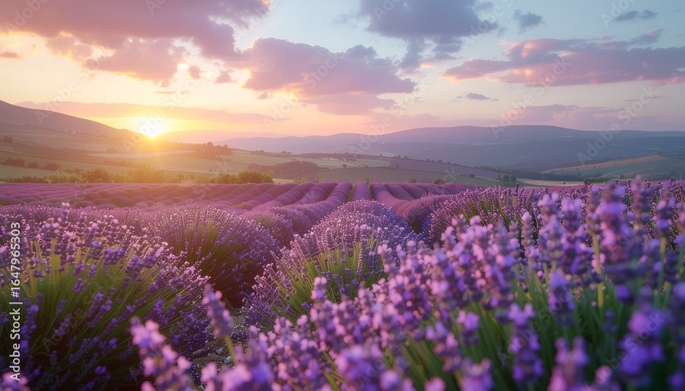 Fototapeta premium Sunrise Over Lavender Hills