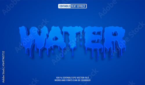 Editable 3d text style effect - Water Drip text effect Template