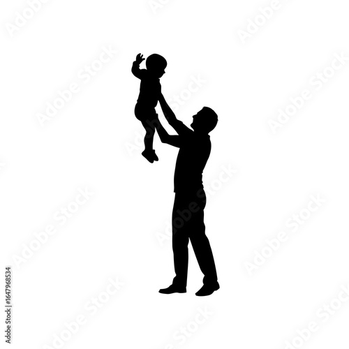 Father Lifting Child Silhouette In Air parent baby