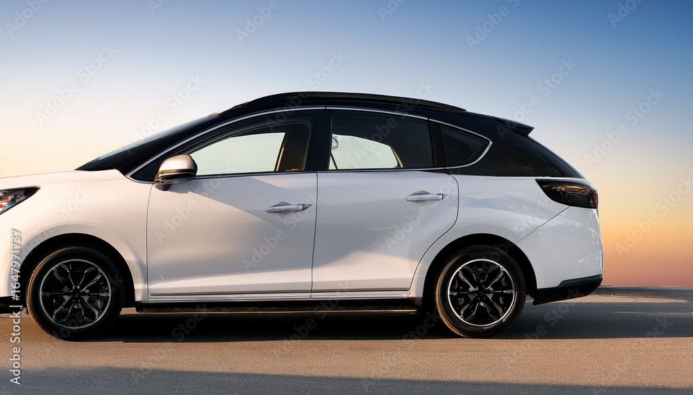 Fototapeta premium a white car with black trim