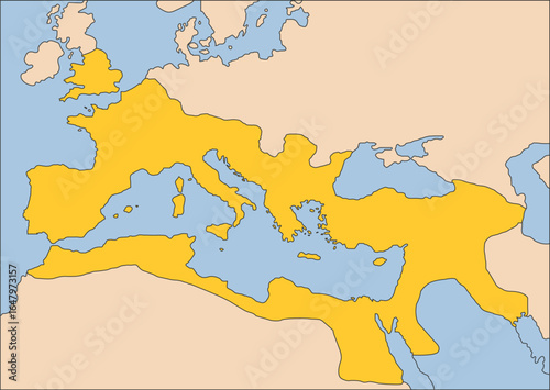 Ancient Roman Empire Historical Map Illustration