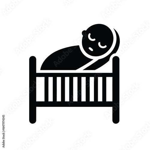 Baby sleeping in crib infant cradle