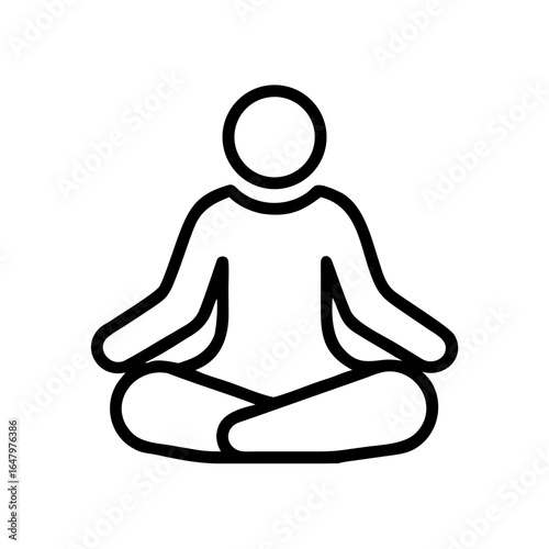 Meditation outline of a person sitting cross-legged in lotus pose  