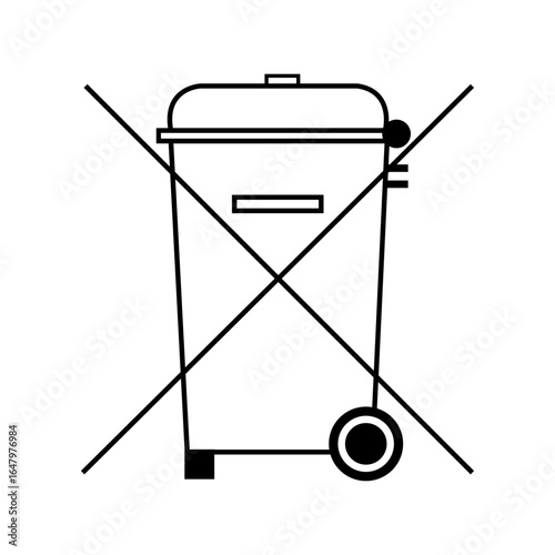 Do not throw in the trash. Do not throw in the regular household waste. Requires special disposal. Separate waste collection. Warning symbol. Marking on the packaging. Signs on the packaging.
