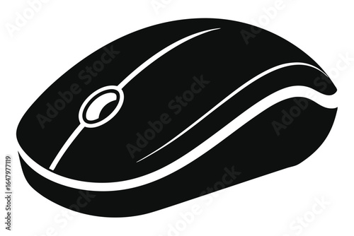 Sleek Computer Mouse with Scroll Wheel and Ergonomic Design Black and White