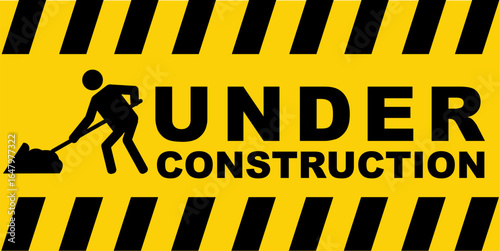 UNDER CONSTRUCTION SIGN ART VECTOR ILLUSTRATION