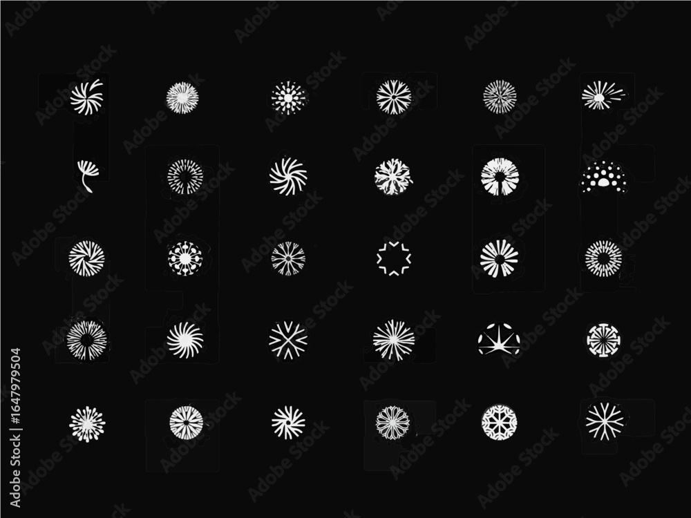 Diverse collection of professional architectural plant symbols for design projects Diverse collection of professional architectural plant symbols for design projects