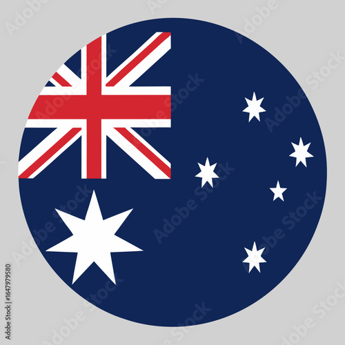 Circular australian flag emblem with stars and union jack