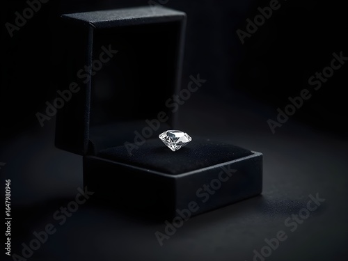 A Stunning Diamond Ring Rests Elegantly Inside a Luxurious Velvet Jewelry Box, Perfect for Proposals, Voking Elegance and Value