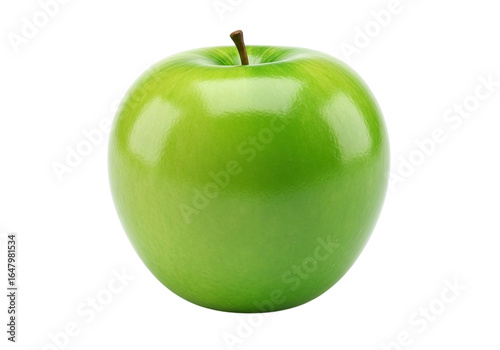 Realistic 3D Rendering of Fresh Green Apple, Isolated on White PNG Background, High-Resolution Green Apple, 3D Model of Fresh Fruit, Photorealistic Green Apple PNG