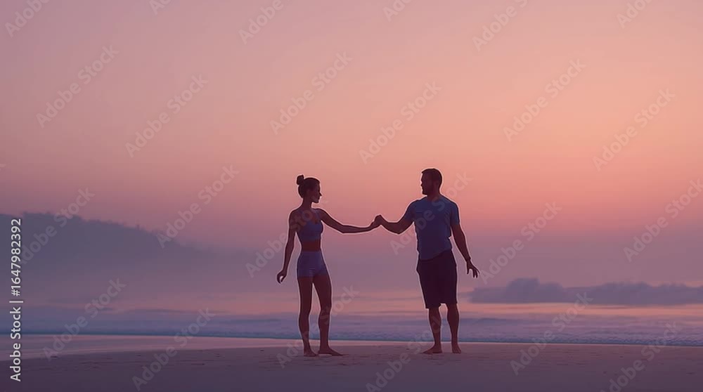 beach yoga, AI generated video