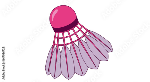 Pink badminton shuttlecock equipment sport vector graphic