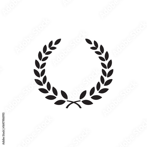 Laurel wreath - symbol of victory and power flat vector icon for apps and websites 
