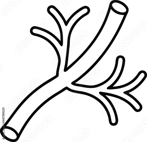 Blood vessel outline icon isolated on transparent background