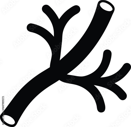 Blood vessel silhouette icon transparent vector