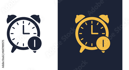 Alarm Clock Icon Set Black and Gold Time Management Symbols