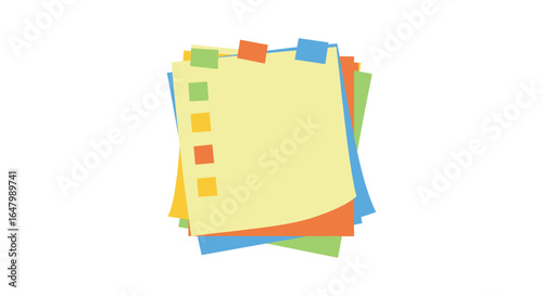Stack of colorful sticky notes with tabs for organization and reminders