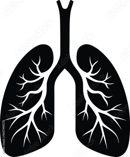 human lung silhouette icon