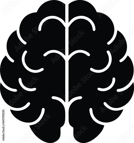 silhouette icon of human brain
