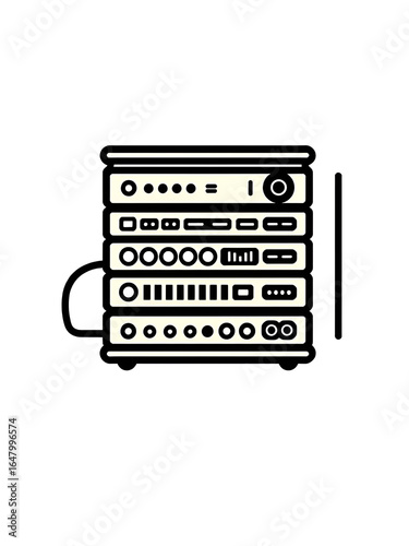 Video streaming encoder rack outline icon vector