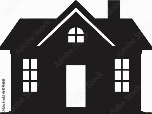 Silhouette of a classic home.
