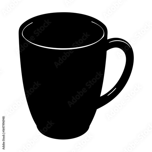 Black silhouette of a simple mug.
